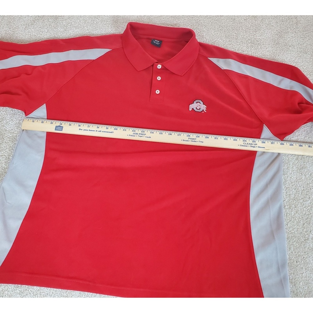 Starter Ohio State Men's Polo Shirt Size 2XL Red Gray Logo - Picture 5 of 16